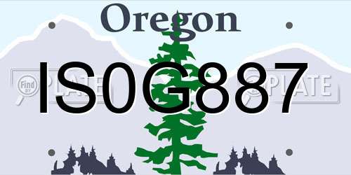 IS0G887 Oregon License Plate