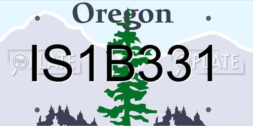 IS1B331 Oregon License Plate