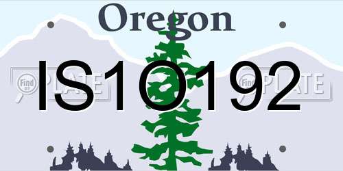 IS1O192 Oregon License Plate