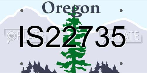 IS22735 Oregon License Plate