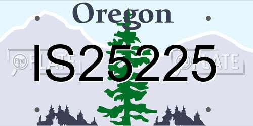 IS25225 Oregon License Plate