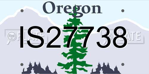 IS27738 Oregon License Plate