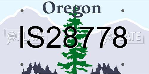IS28778 Oregon License Plate