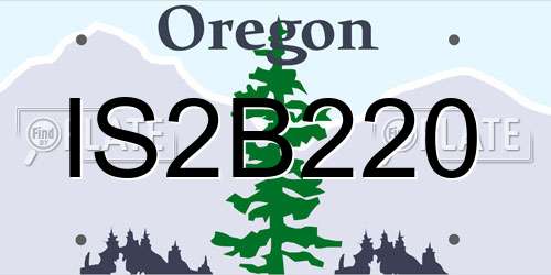 IS2B220 Oregon License Plate
