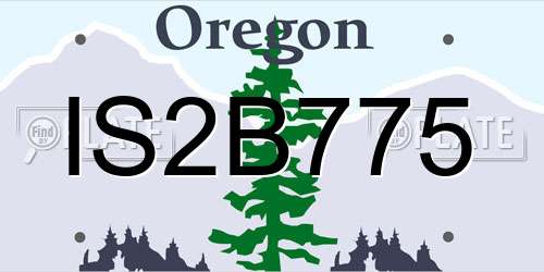 IS2B775 Oregon License Plate