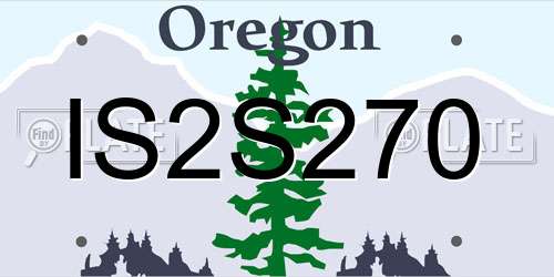 IS2S270 Oregon License Plate