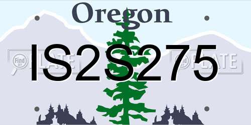 IS2S275 Oregon License Plate