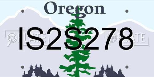 IS2S278 Oregon License Plate