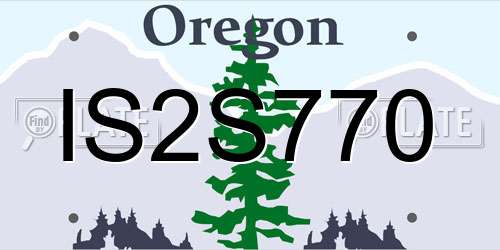 IS2S770 Oregon License Plate