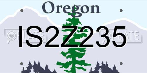 IS2Z235 Oregon License Plate