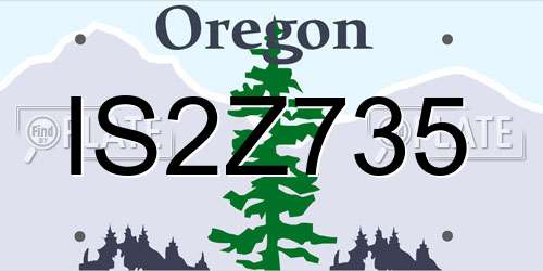 IS2Z735 Oregon License Plate