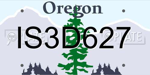 IS3D627 Oregon License Plate