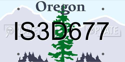 IS3D677 Oregon License Plate