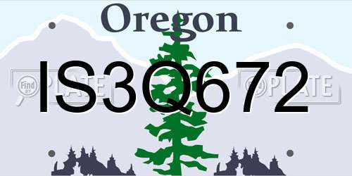IS3Q672 Oregon License Plate
