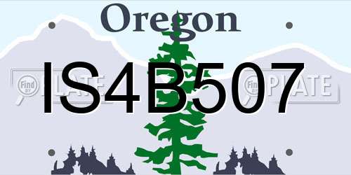 IS4B507 Oregon License Plate