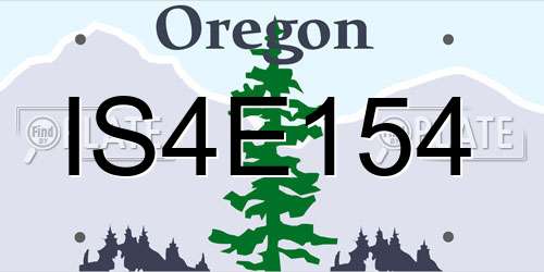 IS4E154 Oregon License Plate