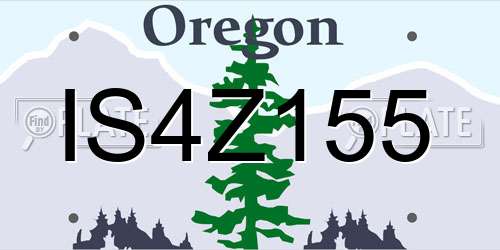 IS4Z155 Oregon License Plate