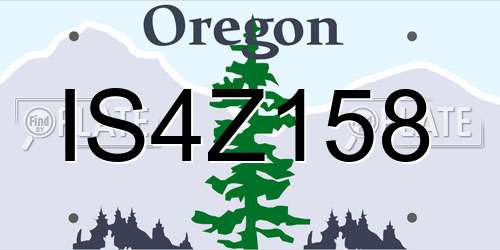 IS4Z158 Oregon License Plate