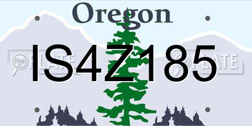IS4Z185 Oregon License Plate