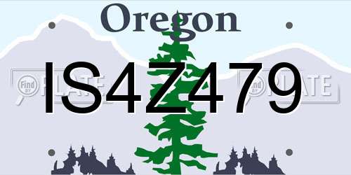 IS4Z479 Oregon License Plate