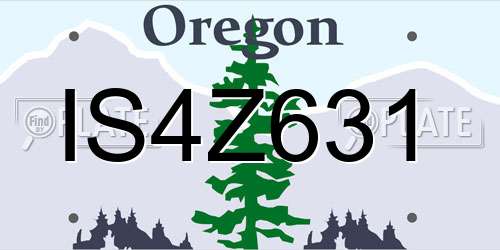 IS4Z631 Oregon License Plate