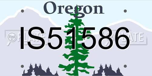 IS51586 Oregon License Plate