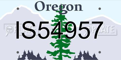 IS54957 Oregon License Plate