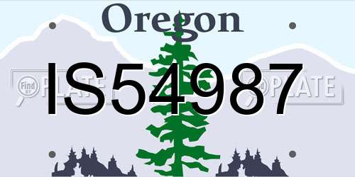 IS54987 Oregon License Plate