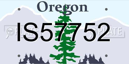 IS57752 Oregon License Plate