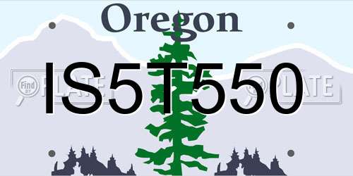 IS5T550 Oregon License Plate