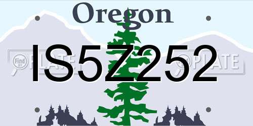 IS5Z252 Oregon License Plate