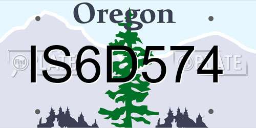 IS6D574 Oregon License Plate
