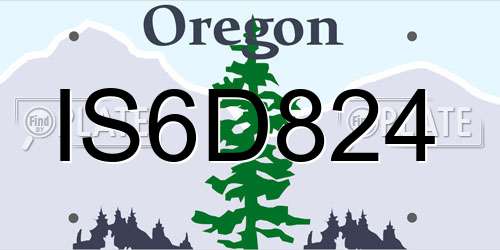 IS6D824 Oregon License Plate