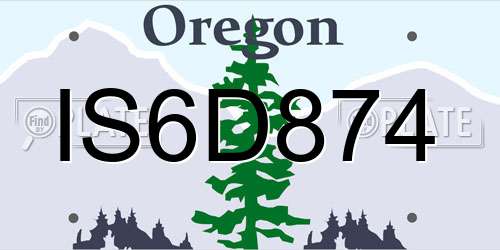 IS6D874 Oregon License Plate