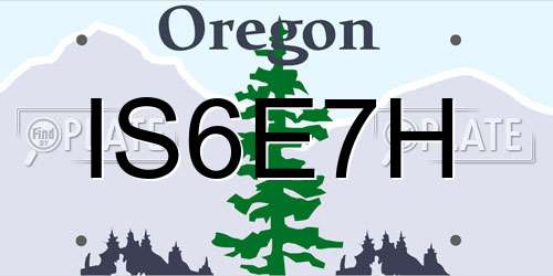 IS6E7H Oregon License Plate