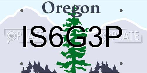IS6G3P Oregon License Plate