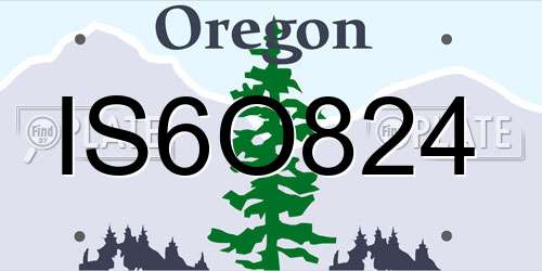 IS6O824 Oregon License Plate