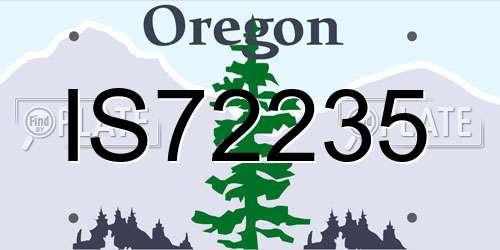 IS72235 Oregon License Plate