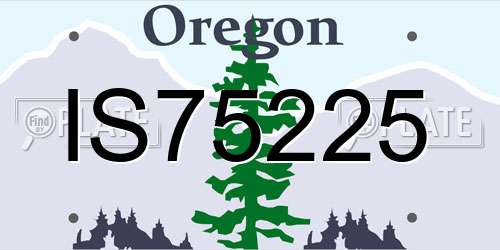IS75225 Oregon License Plate