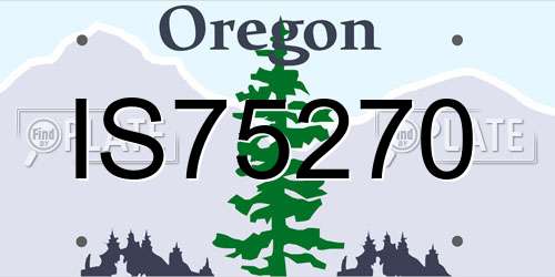 IS75270 Oregon License Plate
