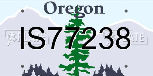 IS77238 Oregon License Plate