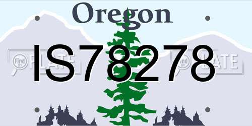 IS78278 Oregon License Plate