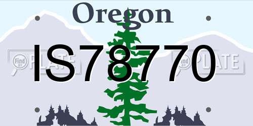 IS78770 Oregon License Plate