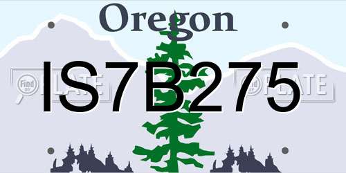 IS7B275 Oregon License Plate