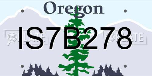 IS7B278 Oregon License Plate