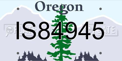 IS84945 Oregon License Plate