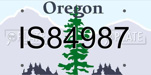 IS84987 Oregon License Plate