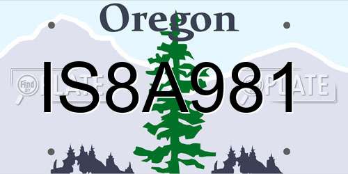 IS8A981 Oregon License Plate