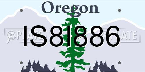 IS8I886 Oregon License Plate