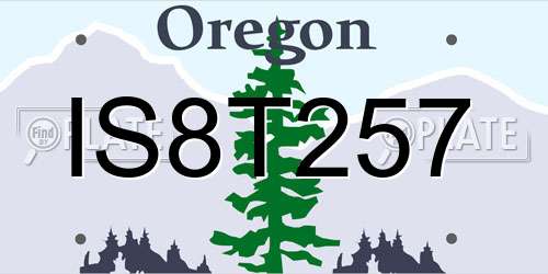 IS8T257 Oregon License Plate